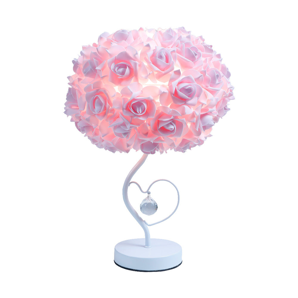 Rose-shaped table lamp