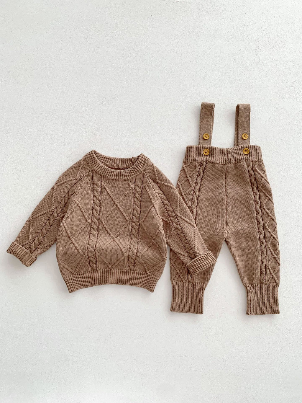 Baby Knit Sweater and Overalls Set